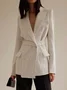 Women's Spring/Fall Outerwear Urban Plain Long Sleeve Lapel Collar Regular Blazer