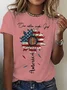 Women's Short Sleeve Tee T-shirt Summer America Flag Cotton Crew Neck Daily Going Out Casual Top Black