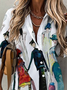 Women's Half Sleeve Blouse Summer Cartoon Shirt Collar Daily Going Out Casual Top White