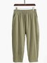 Women's Elastic Waist H-Line Harem Pants Daily Going Out Pants Casual Cotton Plain Spring/Fall Pants