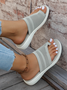 Casual Mesh Fabric Summer Plain Slide Sandals