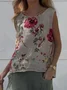 Women's Sleeveless Tank Top Camisole Summer Floral Crew Neck Daily Going Out Casual Top As Picture