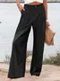 Women's Zipper H-Line Wide Leg Pants Daily Going Out Pants Casual Buckle Striped Spring/Fall Pants