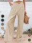 Women's Zipper H-Line Wide Leg Pants Daily Going Out Pants Casual Buckle Striped Spring/Fall Pants