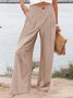 Women's Zipper H-Line Wide Leg Pants Daily Going Out Pants Casual Buckle Striped Spring/Fall Pants