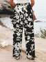 Women's Zipper H-Line Wide Leg Pants Daily Going Out Pants Casual Buckle Striped Spring/Fall Pants