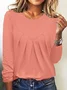 Women's Long Sleeve Tee T-shirt Spring/Fall Plain Jersey Crew Neck Daily Going Out Casual Top White