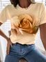 Women's Short Sleeve Tee T-shirt Summer Floral Jersey Crew Neck Daily Going Out Casual Top Color1