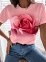 Women's Short Sleeve Tee T-shirt Summer Floral Jersey Crew Neck Daily Going Out Casual Top Color1