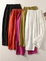 Women's H-Line Daily Going Out Pants Casual Cotton Plain Spring/Fall Pants