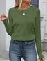 Women's Long Sleeve Blouse Spring/Fall Plain Crew Neck Daily Going Out Casual Top Apricot