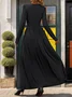 Women's Short Sleeve Summer Plain Lace Dress V Neck Daily Going Out Casual Maxi X-Line Deep Gray