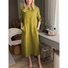 Women's Long Sleeve Spring/Fall Plain Cotton Dress Crew Neck Daily Going Out Casual Midi H-Line White