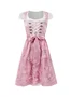 Dirndl Oktoberfest Pink Sweetheart Vintage Cotton-Blend Paneled Weaving Dress