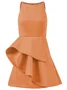 Women's Sleeveless Summer Plain Ruched Dress Crew Neck Date Going Out Urban Mini A-Line Orange