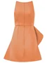 Women's Sleeveless Summer Plain Ruched Dress Crew Neck Date Going Out Urban Mini A-Line Orange