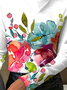 Women's Long Sleeve Blouse Spring/Fall Floral Turtleneck Daily Going Out Casual Top White