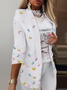 Women's Spring/Fall Outerwear Casual Geometric Long Sleeve Regular Blazer