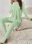 Women's Jersey Geometric Daily Going Out Two Piece Set Long Sleeve Casual Spring/Fall Top With Pants Matching Set