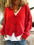 Women's Casual Winter Plain Wool/Knitting Cardigan