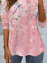 Women's Long Sleeve Tee T-shirt Spring/Fall Floral Jersey Crew Neck Daily Going Out Casual Top Pink