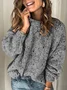 Women's Spring/Fall Color Block Casual Long Sleeve V Neck Yarn/Wool Yarn Sweater