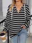 Casual Hoodie Striped Knitted Hoodie