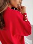 Women's Long Sleeve Blouse Spring/Fall Plain Jersey V Neck Daily Going Out Casual Top