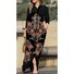 Women's Long Sleeve Spring/Fall Geometric Dress Stand Collar Daily Going Out Casual Maxi H-Line