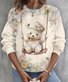 Crew Neck Floral Casual Sweatshirt