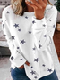 Women's Crew Neck Star Casual Spring/Fall Long Sleeve Sweatshirt