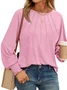 Women's Long Sleeve Tee T-shirt Spring/Fall Plain Lace Jersey Crew Neck Daily Going Out Casual Top