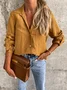 Women's Long Sleeve Shirt Spring/Fall Plain Buttoned Shirt Collar Daily Going Out Casual Top