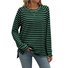 Women's Long Sleeve Blouse Spring/Fall Striped Crew Neck Daily Going Out Casual Top