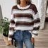 Loose Striped Casual Crew Neck Sweater