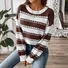 Loose Striped Casual Crew Neck Sweater