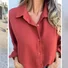 Women's Long Sleeve Shirt Spring/Fall Plain Shirt Collar Daily Going Out Casual Top