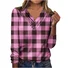 Women's Long Sleeve Blouse Spring/Fall Plaid Cross Neck Daily Going Out Casual Top