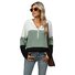 Women's Contrast Stitching Spring/Fall Zipper Long Sleeve Casual Daily Hoodie