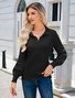 Plain Balloon Sleeve Casual Regular Fit Sweater