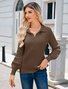 Plain Balloon Sleeve Casual Regular Fit Sweater