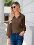 Plain Balloon Sleeve Casual Regular Fit Sweater