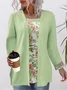 Women's Long Sleeve Blouse Spring/Fall Floral Jersey Square Neck Daily Going Out Casual Top