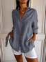 Women's Long Sleeve Shirt Spring/Fall Plain Shirt Collar Daily Going Out Casual Top