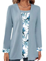 Women's Long Sleeve Blouse Spring/Fall Floral Jersey Square Neck Daily Going Out Casual Top