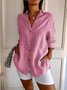 Women's Long Sleeve Shirt Spring/Fall Plain Shirt Collar Daily Going Out Casual Top