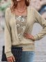 Women's Long Sleeve Blouse Spring/Fall Floral Jersey Daily Going Out Casual Top