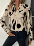 Women's Long Sleeve Blouse Spring/Fall Random Print V Neck Daily Going Out Casual Top