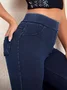 Women's Casual Plain Denim All Season Long Leggings