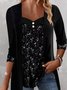 Women's Long Sleeve Blouse Spring/Fall Plain V Neck Daily Going Out Casual Top